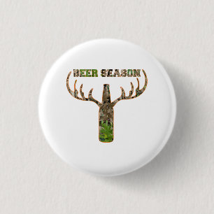 Beer Season Hunting Season Gift For Hunter 3 Cm Round Badge
