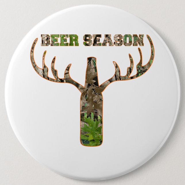 Beer Season Hunting Season Gift For Hunter 6 Cm Round Badge (Front)