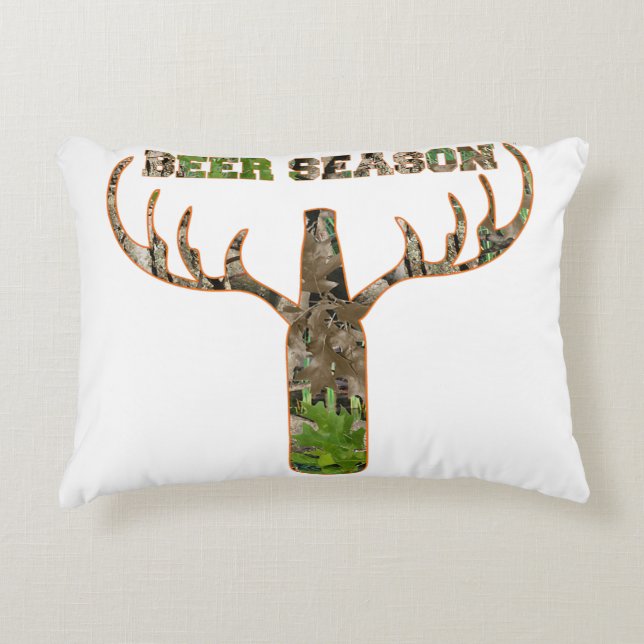 Beer Season Hunting Season Gift For Hunter Decorative Cushion (Front)