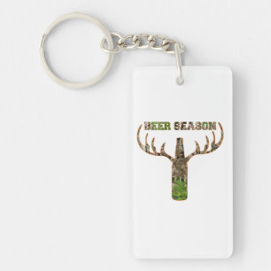 Beer Season Hunting Season Gift For Hunter Key Ring