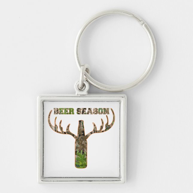 Beer Season Hunting Season Gift For Hunter Keychai Key Ring (Front)