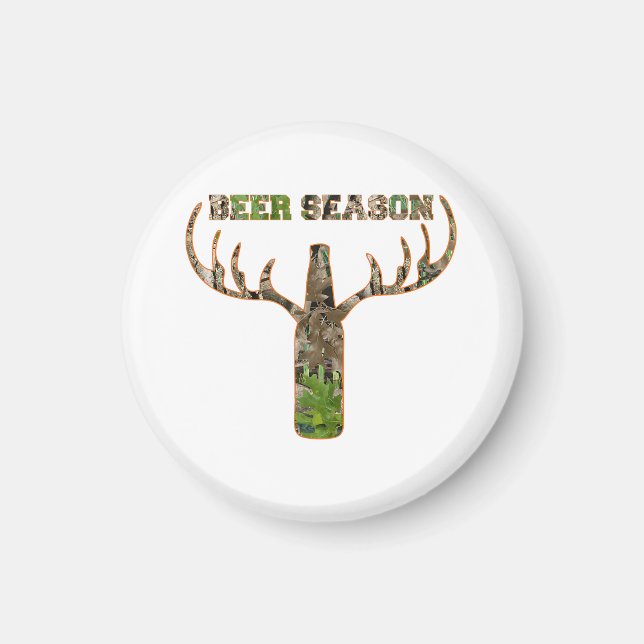 Beer Season Hunting Season Gift For Hunter Magnet (Front)