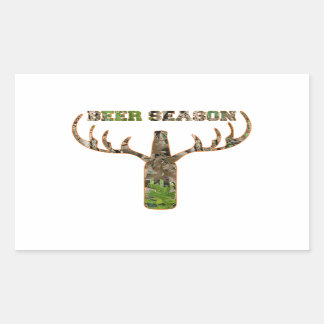 Beer Season Hunting Season Gift For Hunter Rectangular Sticker