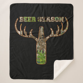 Beer Season Hunting Season Gift For Hunter Sherpa Blanket