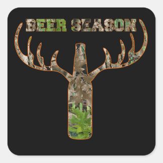 Beer Season Hunting Season Gift For Hunter Square Sticker