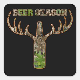 Beer Season Hunting Season Gift For Hunter Square Sticker