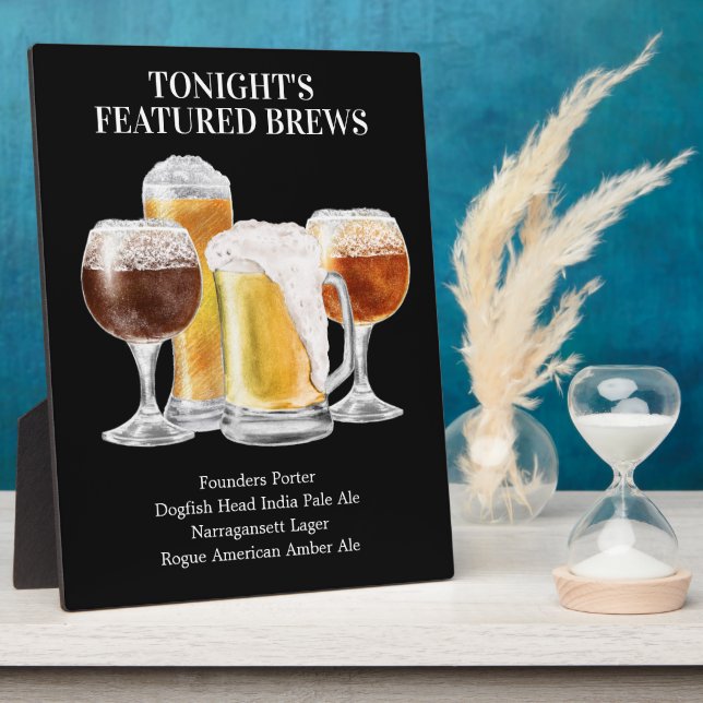 Beer Sign • PERSONALIZE this Featured Beer List Plaque (Side)