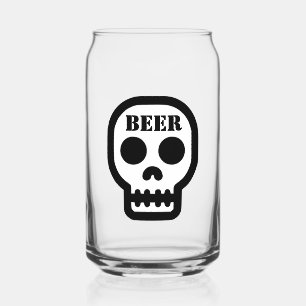 Beer™ Skull Glass (Design on Front Only)