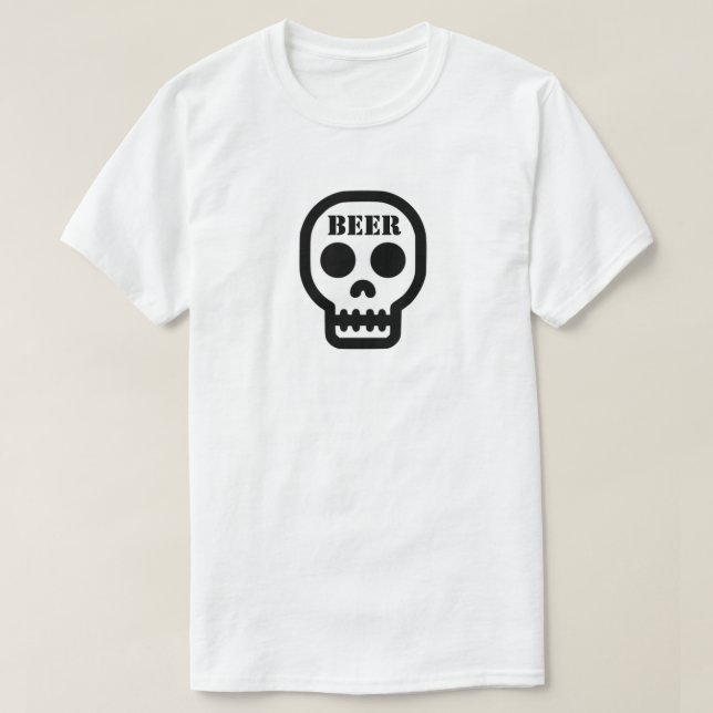 Beer™ Skull T-Shirt (Customize It!) (Design Front)