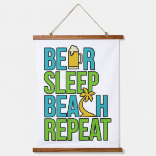 Beer - Sleep – Beach custom colour Luggage Tag Hanging Tapestry