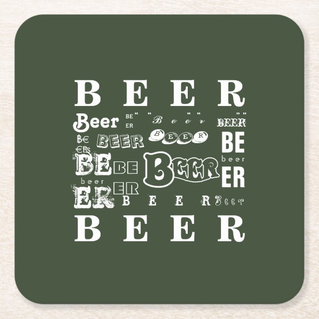 Beer Square Paper Coaster (Front)