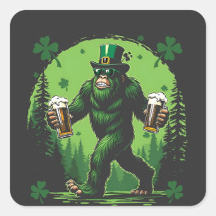 Beer St. Patrick's Day Big Food Sasquashe Funny Square Sticker