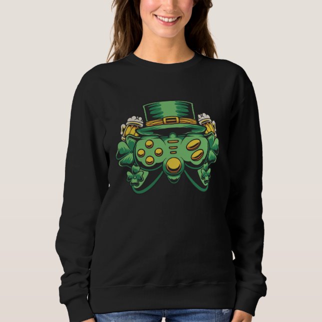 Beer St Patricks Day Gaming Hat Men Gamer Sweatshirt (Front)