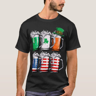 Beer St Patricks Day Men Irish American Flag Drink T-Shirt