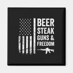 Beer Steak Guns And Freedom - Usa Bbq American Fla Magnet