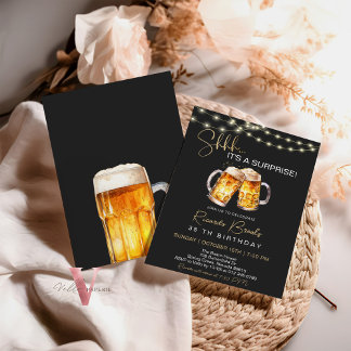 Beer Surprise Birthday 30 40 50 60th Invitation