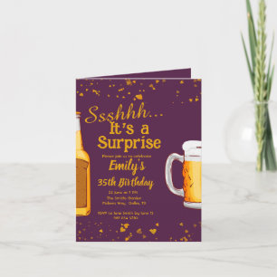 Beer surprise birthday party invitation