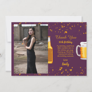 Beer surprise birthday thank you card