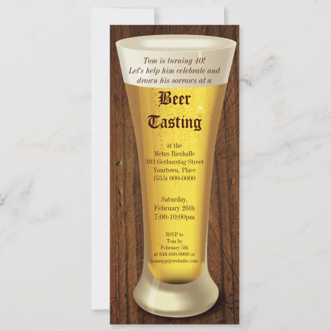 Beer Tasting Birthday Party Invitation (Front)
