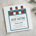 Beer Tasting Birthday Party Invitation<br><div class="desc">A beer tasting,  barbeque or birthday party invitation with illustrated beer bottles and beer case.</div>