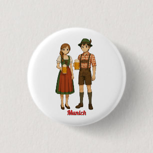 Beer tasting during Oktoberfest in Munich, Germany 3 Cm Round Badge