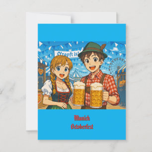Beer tasting during Oktoberfest in Munich, Germany Postcard
