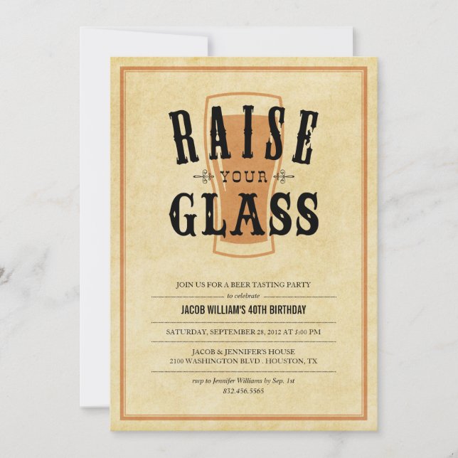 Beer Tasting Party invitations (Front)