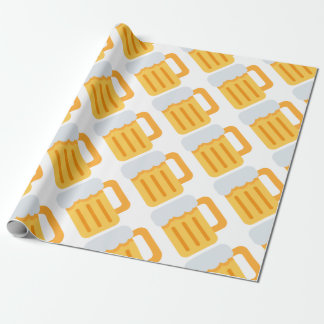 Beer time emoji wrapping paper