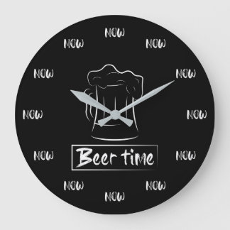 Beer Time is NOW! Large Clock