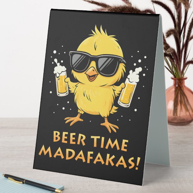 Beer Time Madafakas Funny Meme Duck Goose Retro (In SItu (Table))