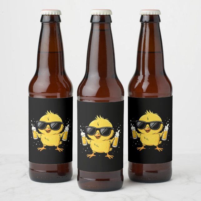 Beer Time Madafakas Funny Meme Duck Goose Retro Bottle Label (Bottles)