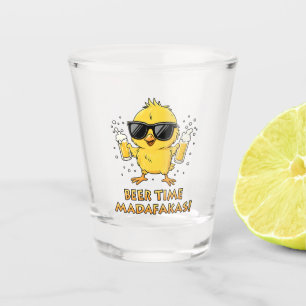 Beer Time Madafakas Funny Meme Duck Goose Retro Shot Glass