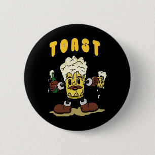 Beer Toast Mascot 6 Cm Round Badge
