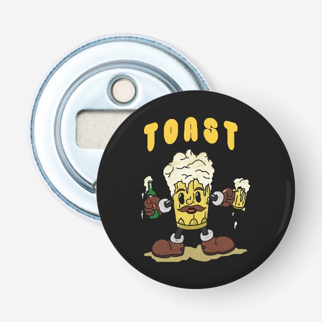 Beer Toast Mascot Bottle Opener (Front)