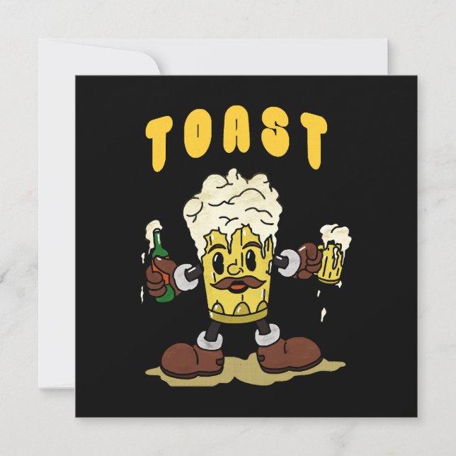 Beer Toast Mascot Invitation (Front)