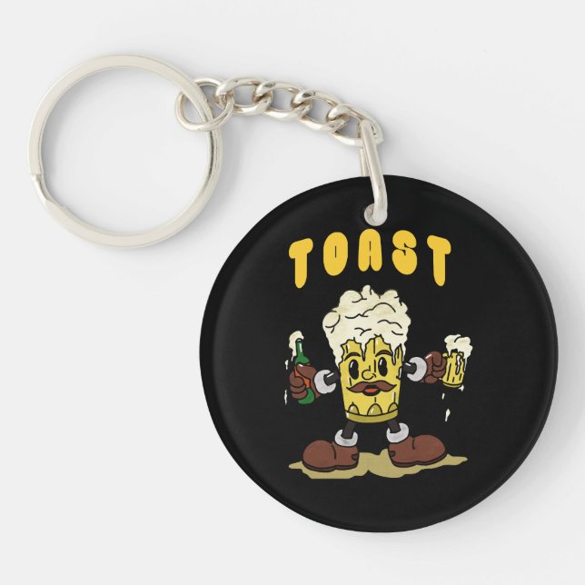 Beer Toast Mascot Key Ring (Front)