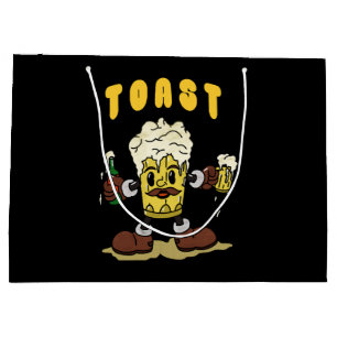 Beer Toast Mascot Large Gift Bag