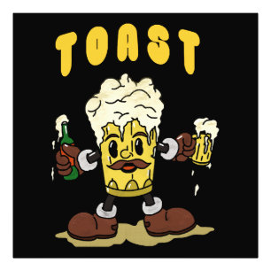 Beer Toast Mascot Photo Print