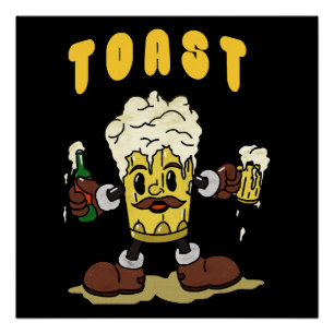 Beer Toast Mascot Poster