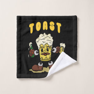 Beer Toast Mascot Wash Cloth