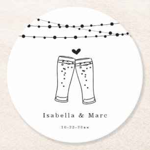 Beer Toast Round Paper Coaster