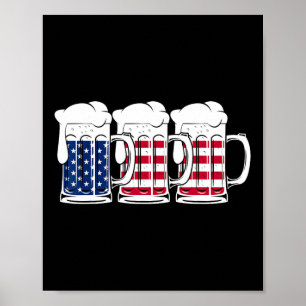Beer Usa Flag Merica Drinking American Men Women 4 Poster