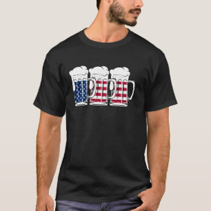Beer USA Flag Merica Drinking American Men Women 4 T-Shirt
