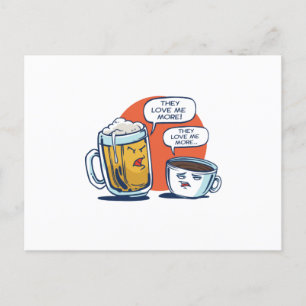Beer Vs Coffee Postcard