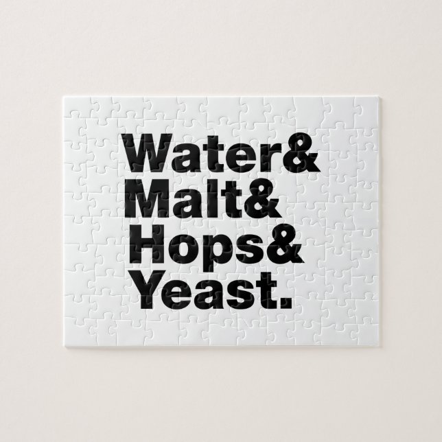 Beer = Water & Malt & Hops & Yeast. Jigsaw Puzzle (Horizontal)
