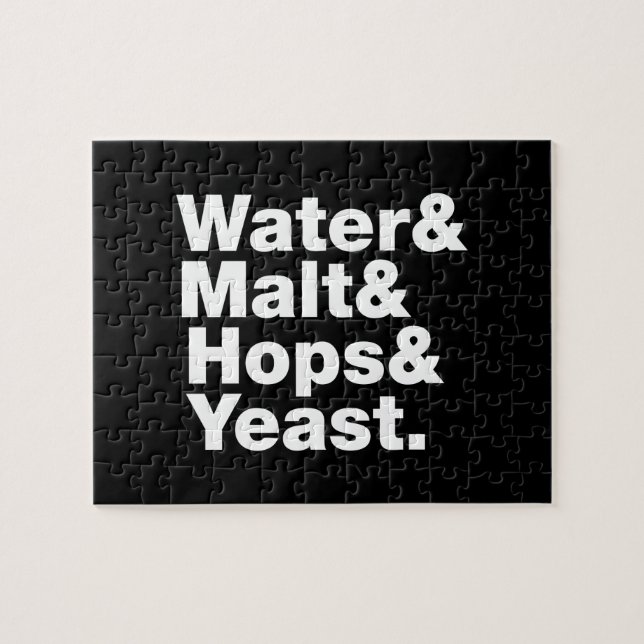 Beer = Water & Malt & Hops & Yeast. Jigsaw Puzzle (Horizontal)