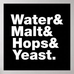 Beer = Water & Malt & Hops & Yeast. Poster