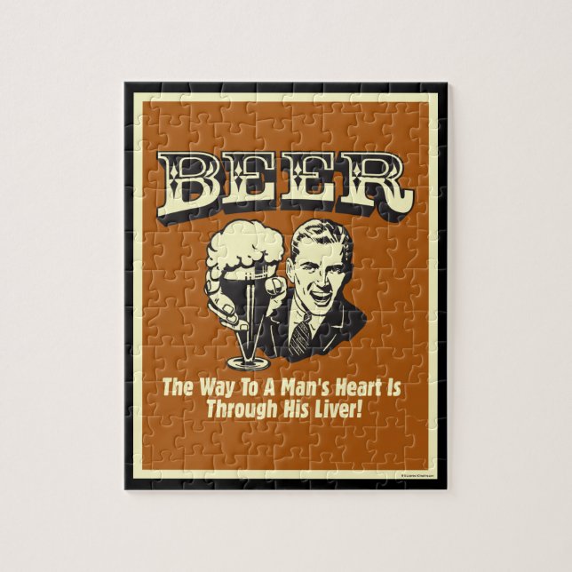 Beer: Way To Mans Heart Through Liver Jigsaw Puzzle (Vertical)