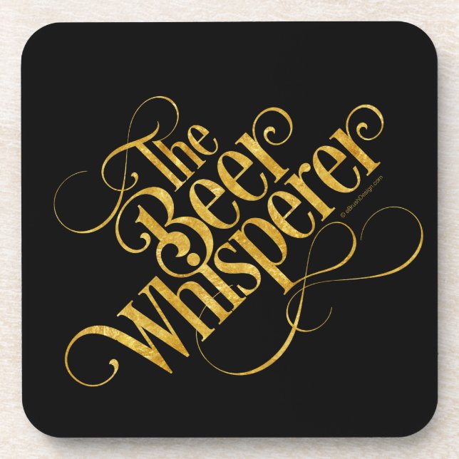 Beer Whisperer (gold) Drink Coaster (Front)