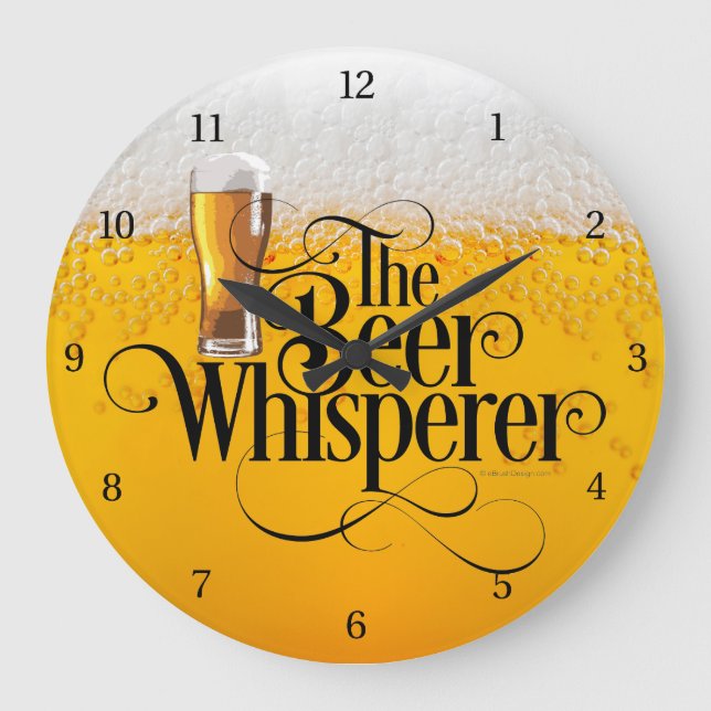 Beer Whisperer Large Clock (Front)